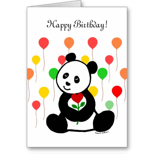 Cute Cartoon Panda Cards, Photo Card Templates, Invitations & More ...