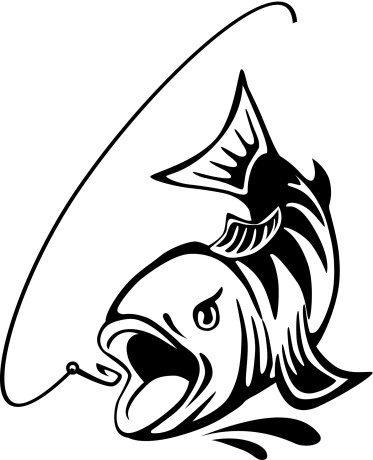 Background Of The Bass Fish Outline Clip Art, Vector Images ...