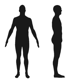 Typical silhouettes casted by a human subject. Left: Front ...