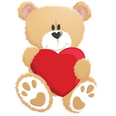 Cute Teddy Bears With Hearts - ClipArt Best