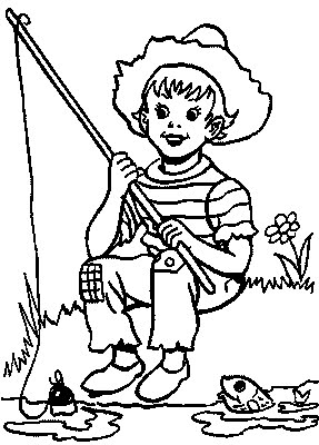 Fishing Pole Coloring Page - ClipArt Best
