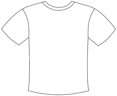 t shirt template | Blank t shirt with black outline