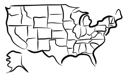 Drawing Of United States Map Clip Art, Vector Images ... - ClipArt Best ...