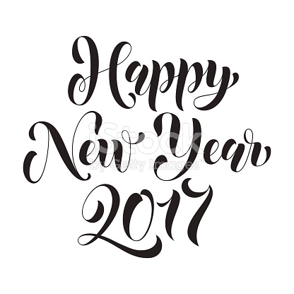 Happy New Year 2017 Lettering Greeting Card stock vector art ...