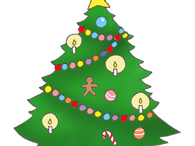 clip art christmas cards christmas tree clip art candles baubles ...
