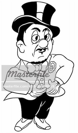 Factory owner - Black and White Cartoon Illustration, Vector ...