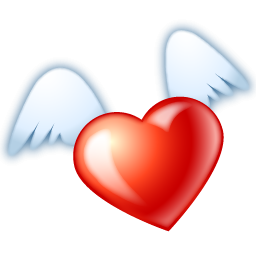 Heart With Wings Icon, PNG ClipArt Image