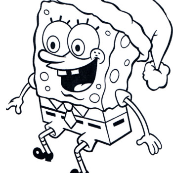 Spongebob And Patrick Are Wearing Hat On Christmas Day Coloring ...