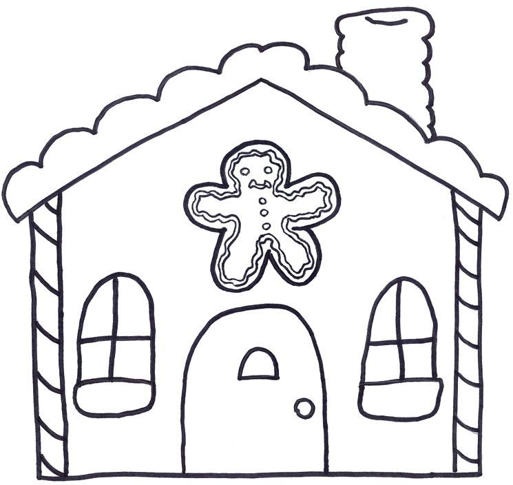 Gingerbread house clipart black and white - ClipartNinja