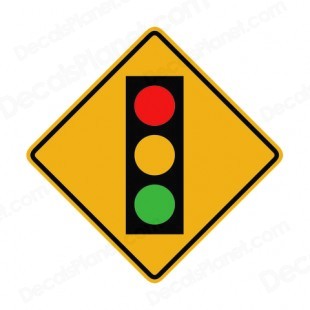 Traffic light ahead warning sign road signs decals, decal sticker ...