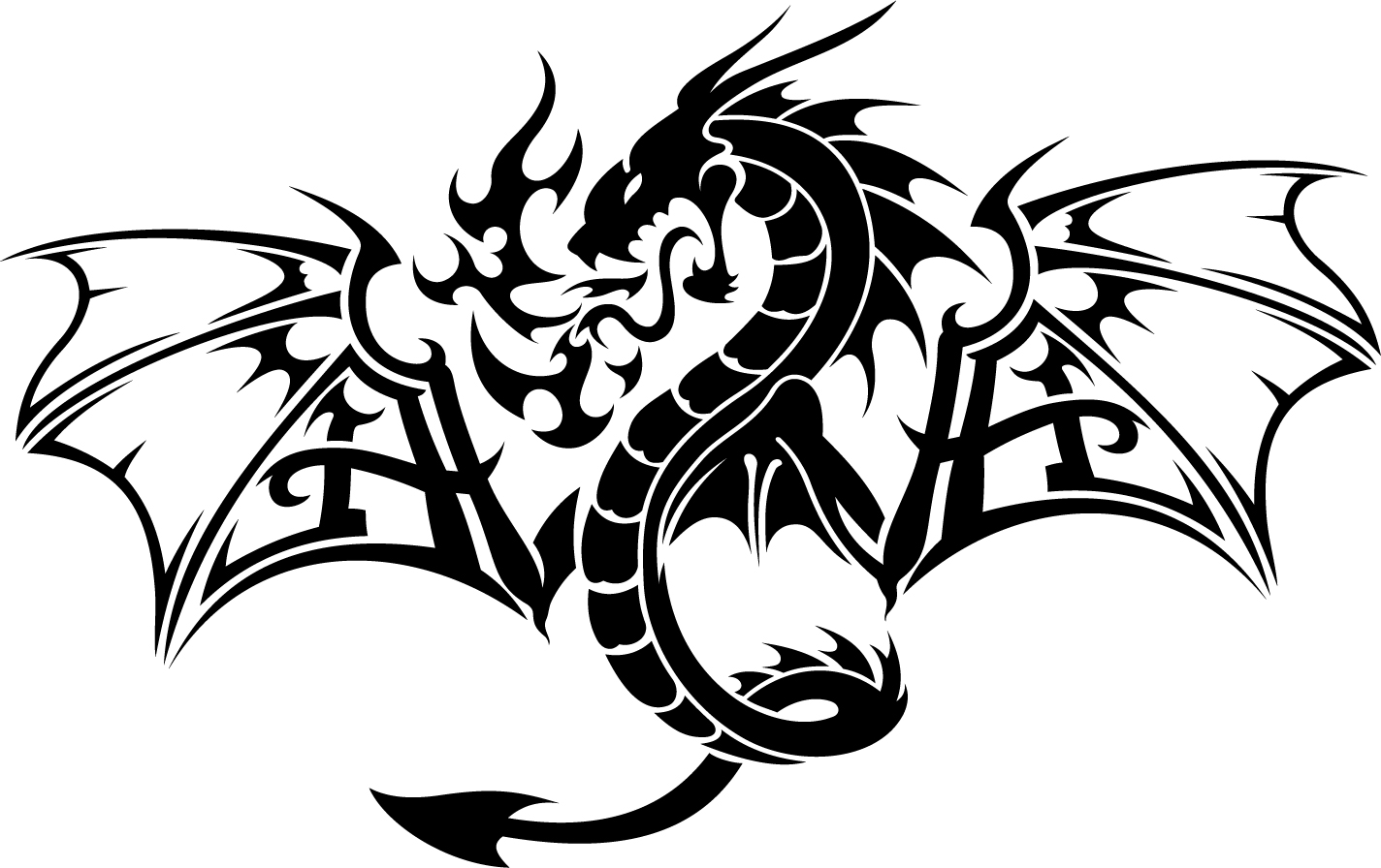 Winged Tribal Dragon Car Truck Vinyl Decal Sticker Free Shipping ...