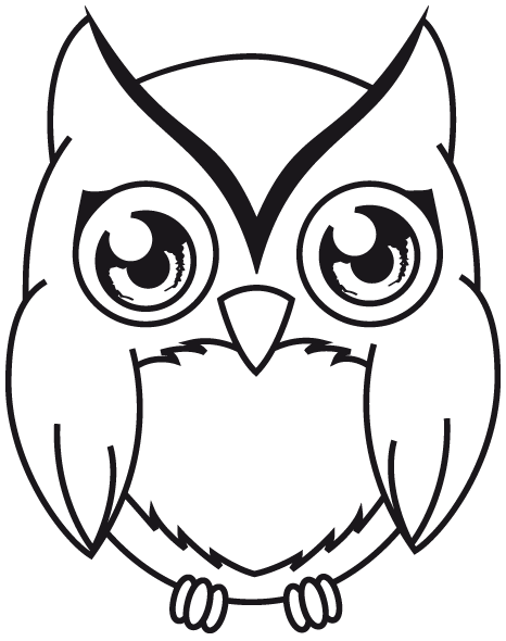 Line Art Of Owl - ClipArt Best