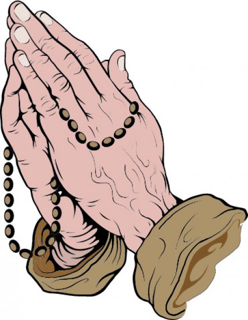 Praying hands with rosary Vector | Free Download - ClipArt Best ...