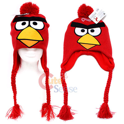 Rovio Angry Birds Red Bird Knitted Lapland Hat : Beanie with Ear ...