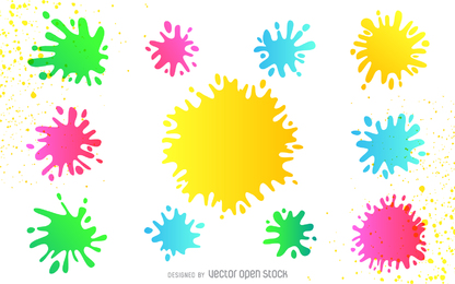 Colorful Splashed Paint Splatter Background - Vector download - ClipArt ...