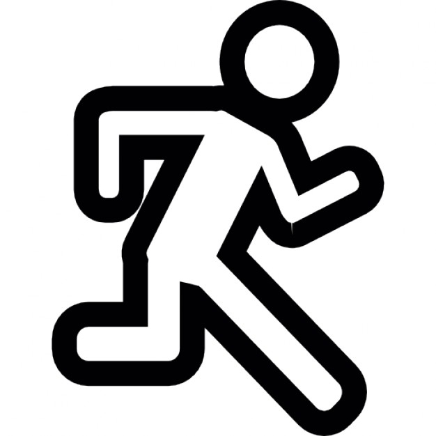 Man running from side view, IOS 7 interface symbol Icons | Free ...