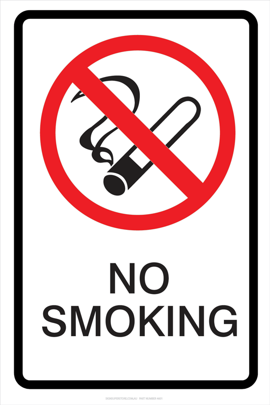 400mm x 600mm No Smoking, Companel Sign - Signs - On Line - ClipArt ...