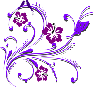 Purple Butterfly Scroll clip art - vector clip art online, royalty ...