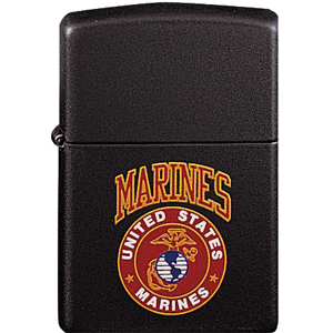 Black - US MARINES Zippo Lighter w/USMC Emblem - USA Made - Army ...