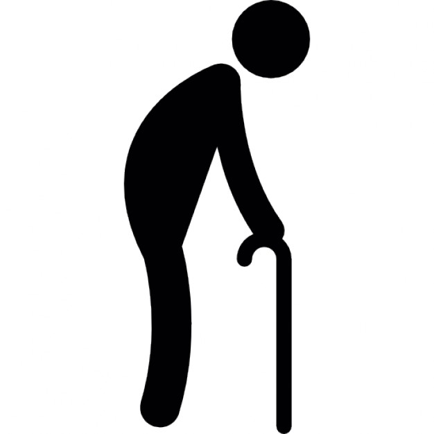 Old man walking with a crutch Icons | Free Download
