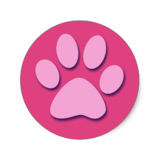 Pink Paw Prints Stickers | Zazzle
