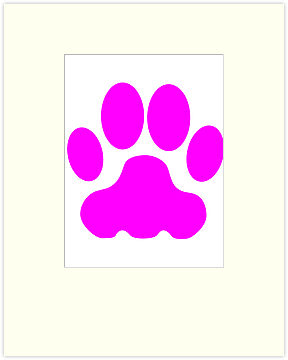 Pink Big Cat Paw Print" Matted Prints by kwg2200 | Redbubble
