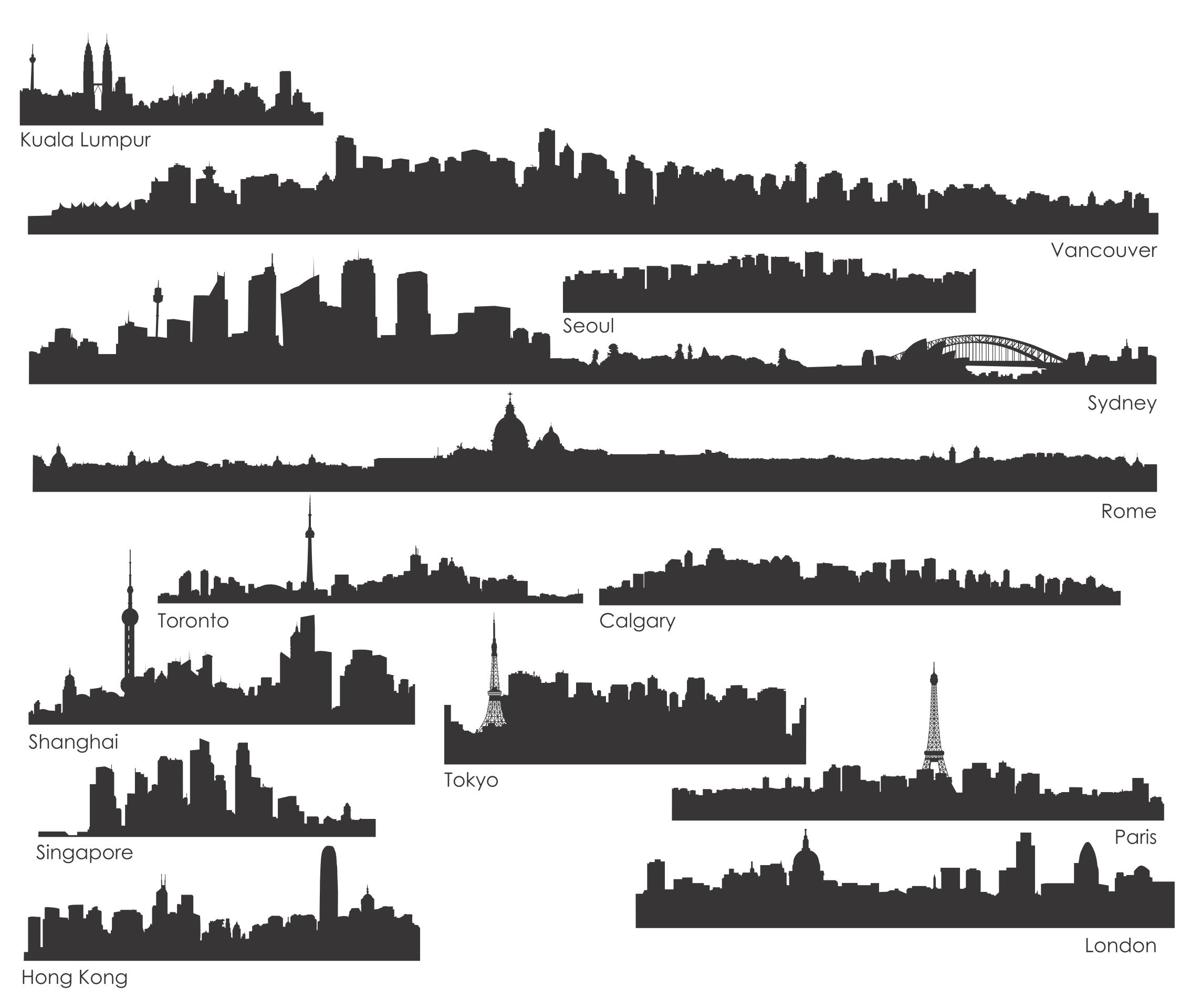 City Skyline Silhouette Clip Art - ClipArt Best