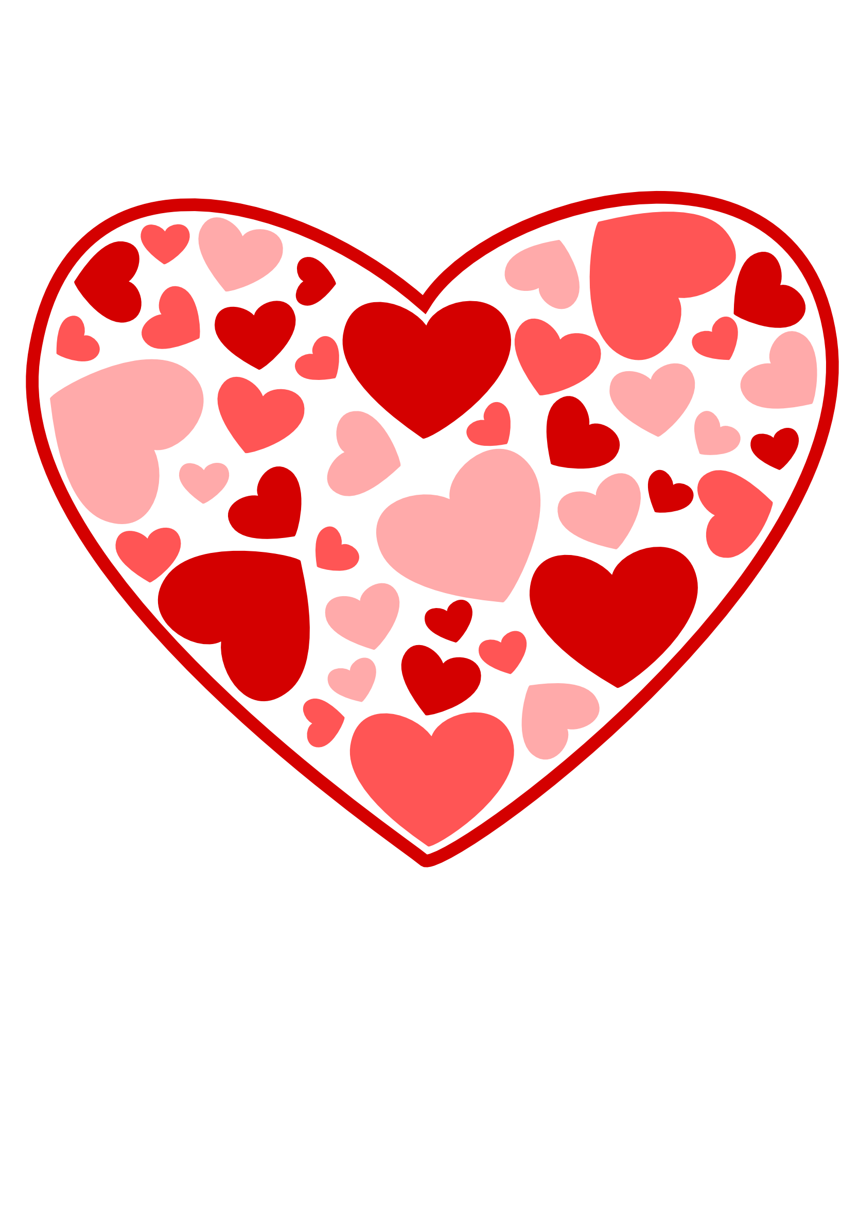 valentine hearts in heart SVG