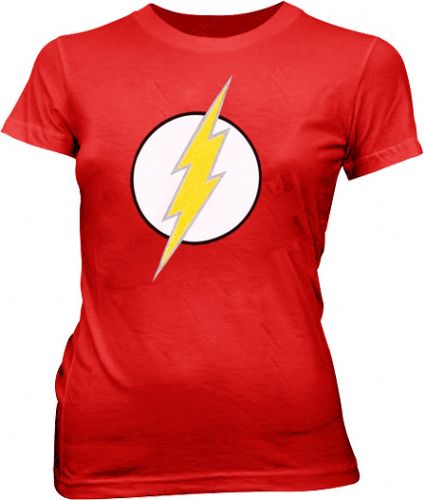 DC Comics The Flash Lightning Bolt Logo Red Juniors T-Shirt - The ...