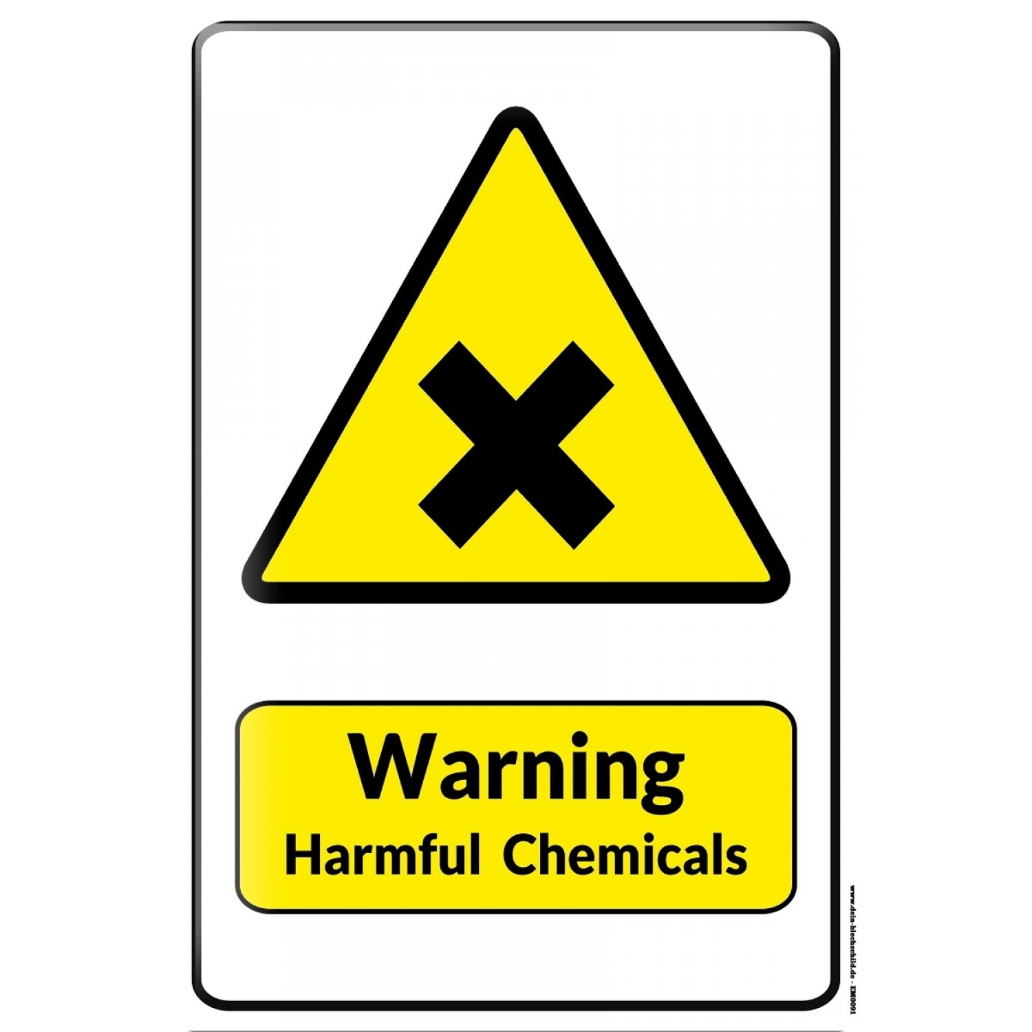 Tin Sign Warning Sign Warning Harmful Chemicals Cross symbol in black ...