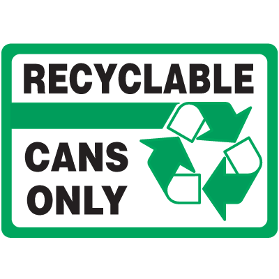 Recyclable Cans Only Sign | Emedco - ClipArt Best - ClipArt Best