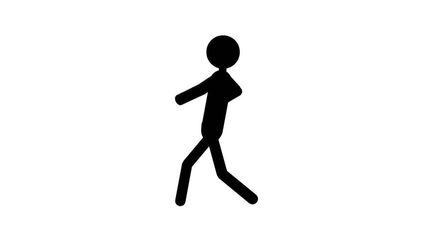 Walking Man Silhouette. Designation As A Man Walking On The Road ...