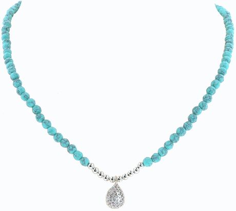 Melissa Odabash Pavé Teardrop Necklace in Blue (turquoise) | Lyst ...
