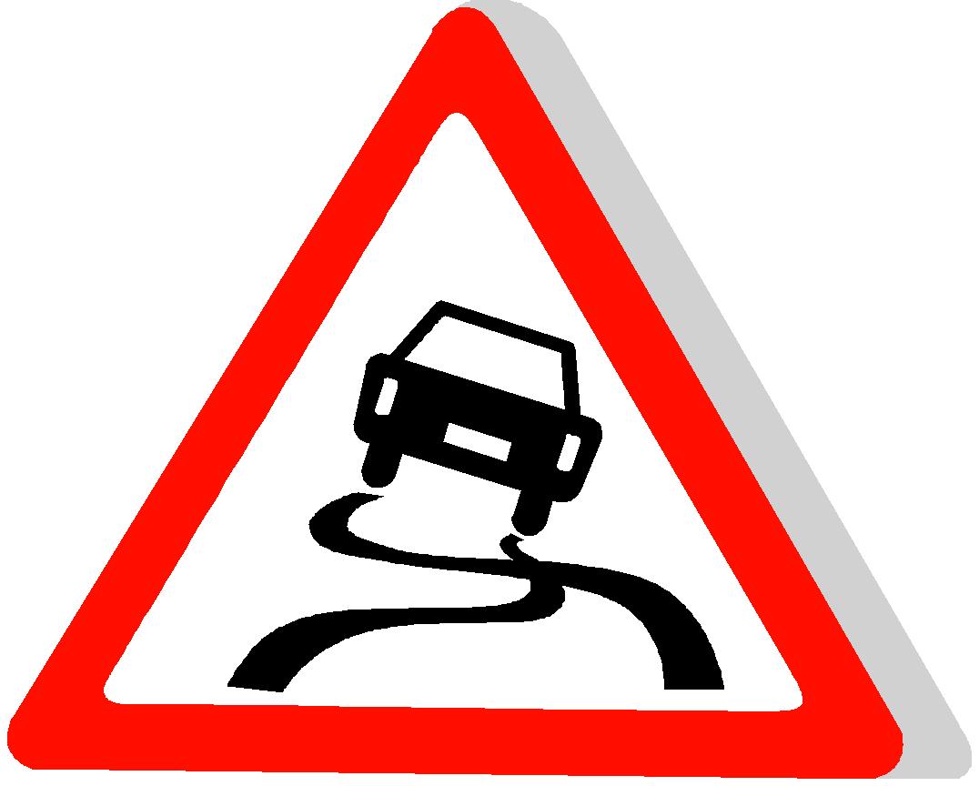 Slippery Road Sign Vector Free Clip Art Library - vrogue.co