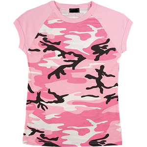 Pink Camouflage - Womens Military Raglan T-Shirt - Army Navy Store ...