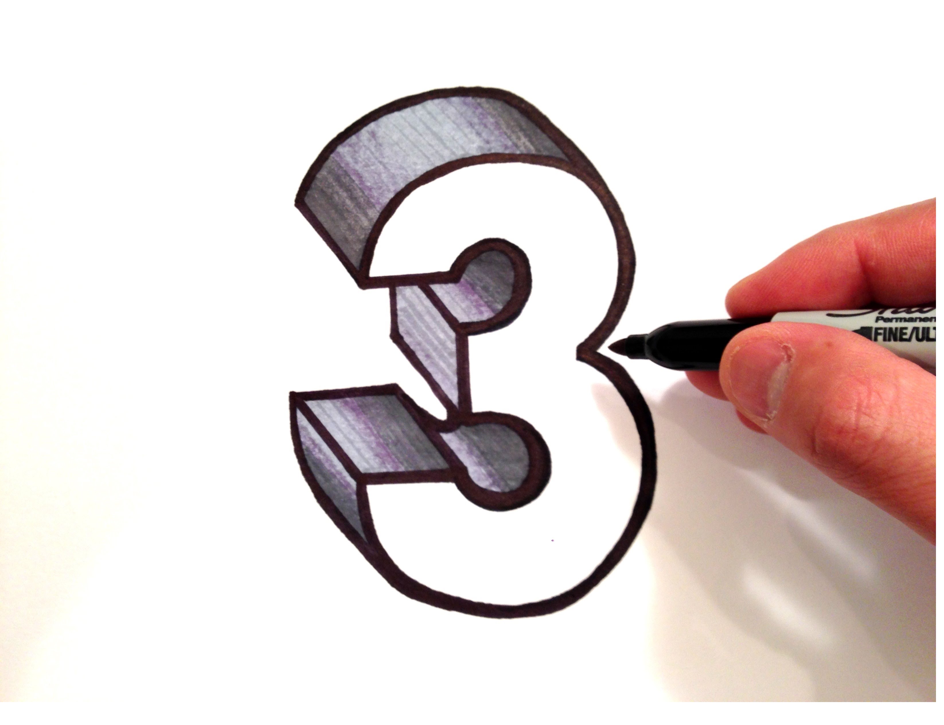 How to Draw the Number 3 in 3D - YouTube - ClipArt Best - ClipArt Best