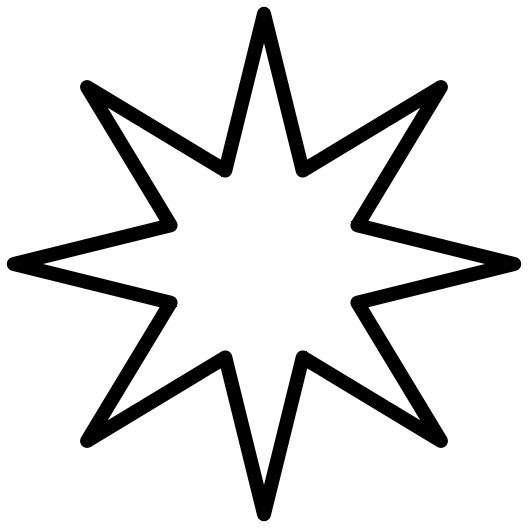 8 point star with a black outline